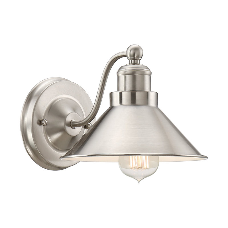 Luminaire de grange à intensité variable à 1 lumière Grethe, Nickel brossé