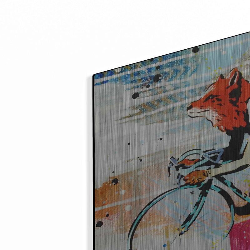"Le Fox" par AbcArtAttack sur métal, H 16 po x l 24 po