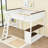 Queen Size Loft Bed With Desk, Storage Shelves, And Safety Guardrail