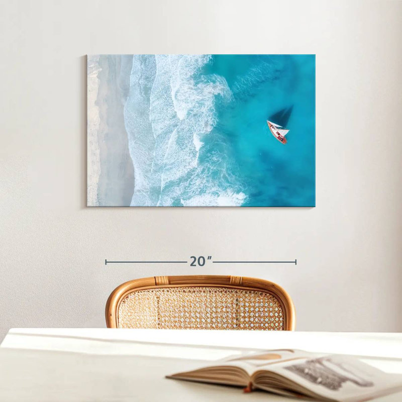 Yacht de mer turquoise Gillard, H 16 po x l 24 po
