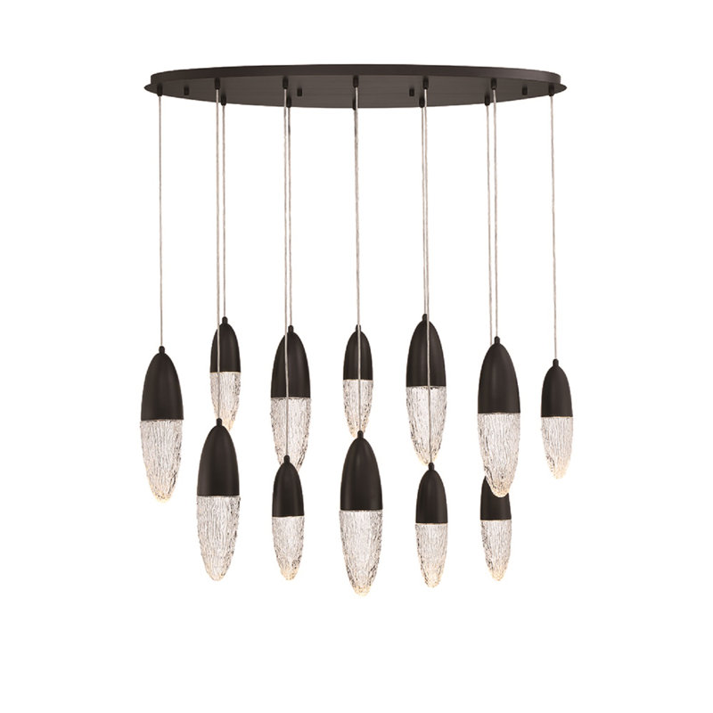 Écrou 12 light Chandelier, Black