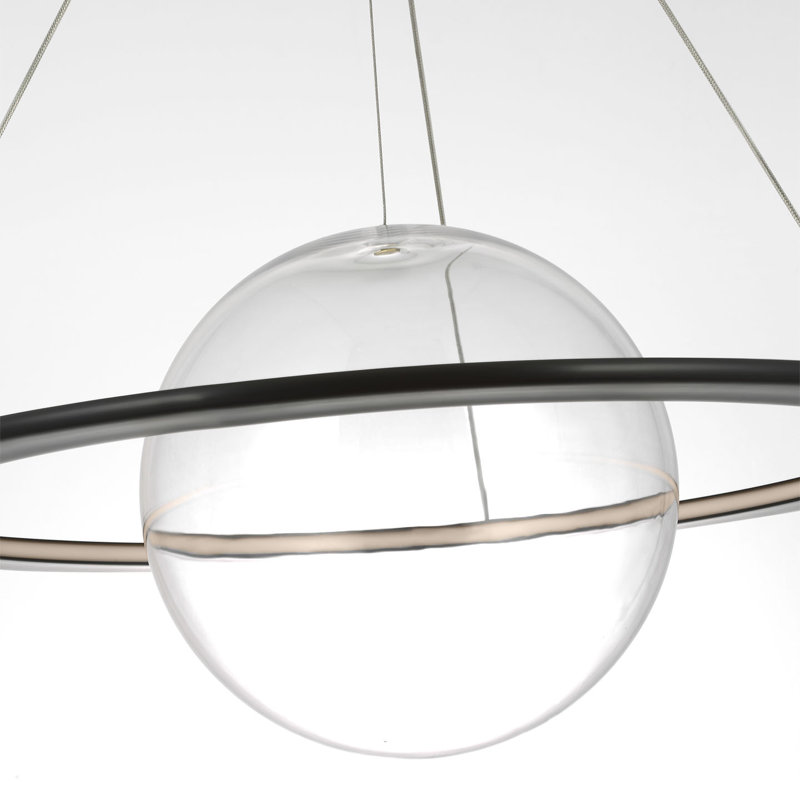 Barbara Barry Cosmos 28" Ring and Orb Chandelier, Bronze