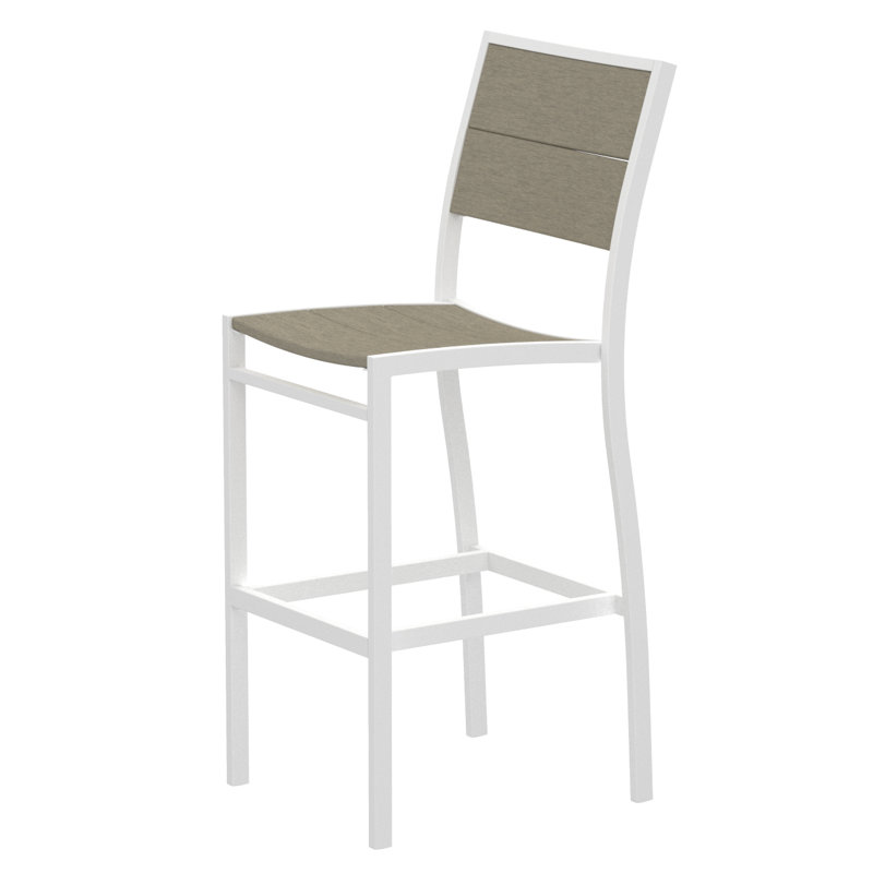 Chaise d'appoint de bar POLYWOOD Surf City, Blanc texturé / Château de sable