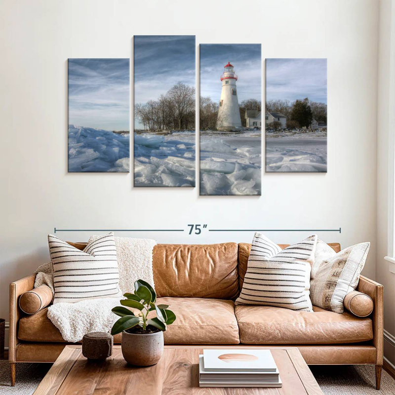 Winter at marblehead lighthouse Aletra, H 42 po x l 68 po