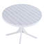 Table ronde moderne en plastique - table de salle à manger intérieure / extérieure de 36 pouces et table basse, table de patio légère en polypropylène toutes saisons pour le jardin, la cour, la cuisine, le camping