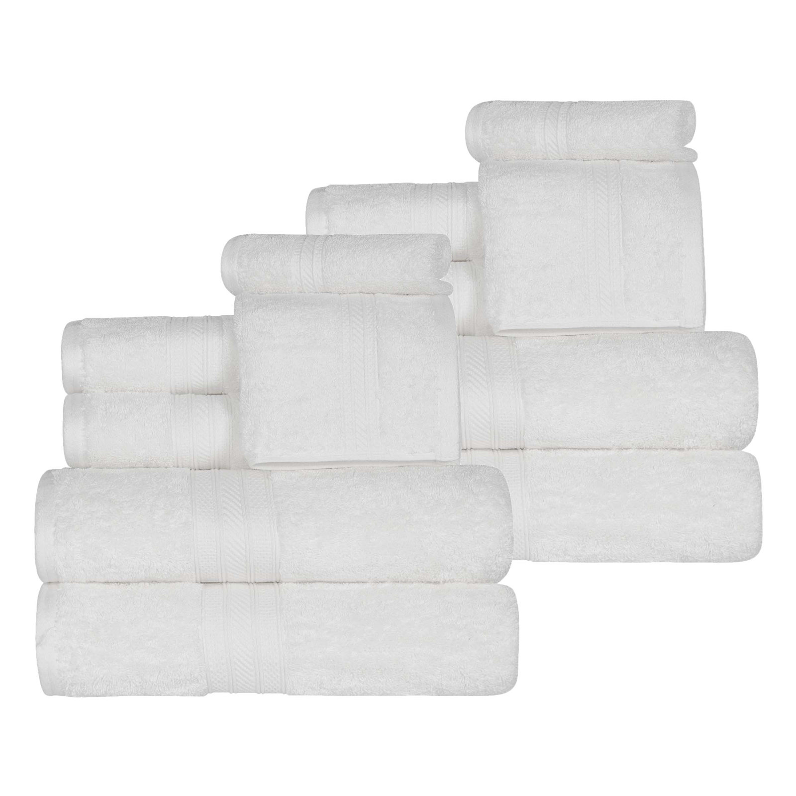 Steinarr 12-Piece Cotton Towel Set, White