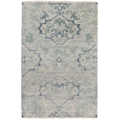 Hillcrest Hand Knotted Wool Damask Area Rug