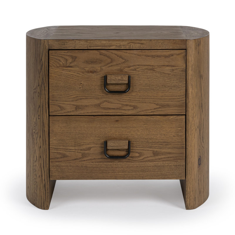 Kyrie 2-Drawer Oak Veneer Nightstand