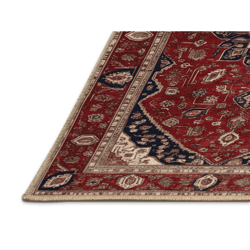 Machine Washable Persian Brown Area Rug, Square 7'
