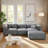 Luxury Living Room Double-Needle Cut Velvet Sofa – 4-Seater With Pure Sponge Seat Cushions, Detachable Footstool And 3 Throw Pillows-285315687