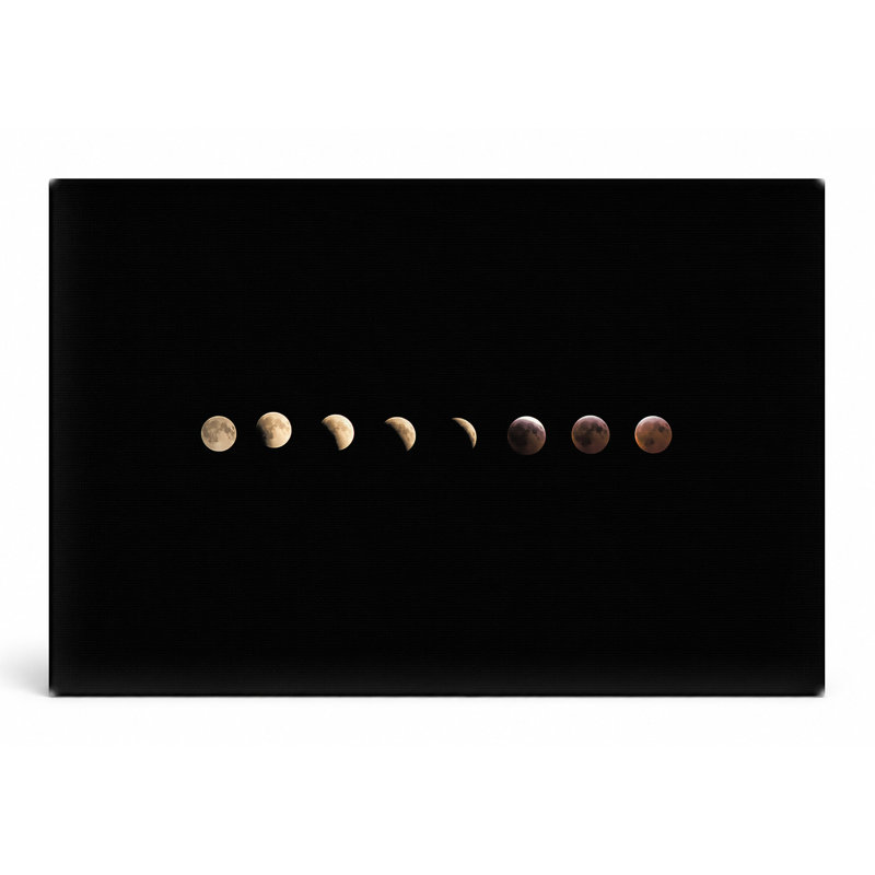 «Lunar Eclipse Phases Over Shepparton», art mural sur toile paysage, 14" W x 11" H