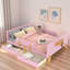 Lit plateforme avec tiroirs de rangement, garde-corps, petite tablette et crochets-99102474-99102473