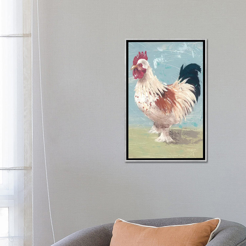 «Farm Life-chickens II» par Jade Reynolds - reproduction, Toile encadrée argentée, H 26 po x l 18 po x P 1,5 po, Non mat