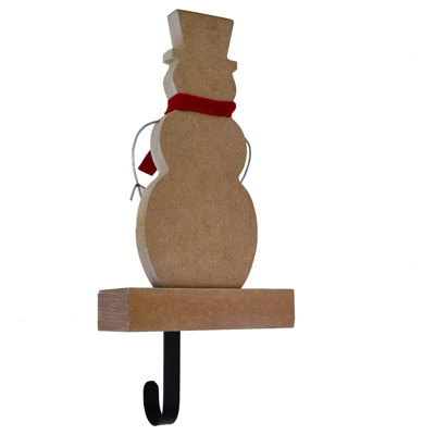 Wooden Snowman Xmas Stocking Holder