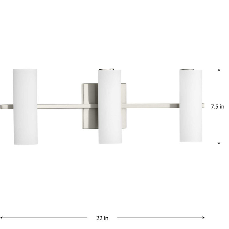 Éclairage de meuble-lavabo à DEL à intensité variable Flaherty, Nickel brossé