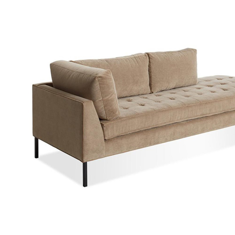 Élégante chaise en bouleau de velours, Orienté à gauche (vu de face)