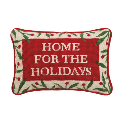 Christmas Embroidered Lumbar Throw Pillow