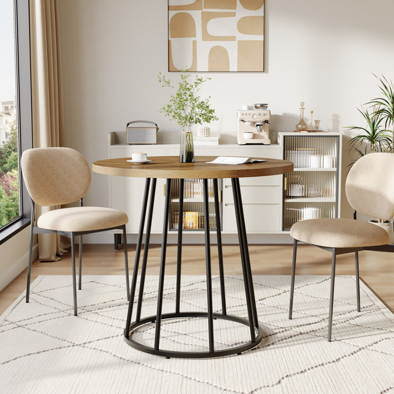 Round Metal Base Dining Table