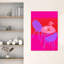 Tableau mural abstrait et coloré représentant une fleur moderne et colorée, inspirée d'un café vibrant. Petit-déjeuner. Affiche murale représentant une fleur.-663986280