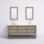 Meuble-lavabo de comptoir en marbre blanc de 72 po en chêne gris avec robinet et miroir Anslem-793945058-793945084
