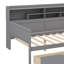 Lit de jour double en bois avec tablettes de rangement, lit polyvalent avec deux tiroirs de rangement et zone d'étude