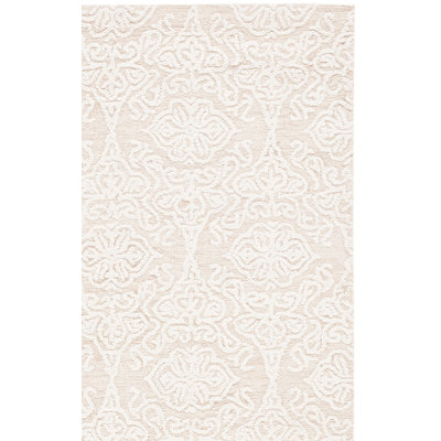 Davyan Hand-Tufted Wool Beige/Ivory Area Rug