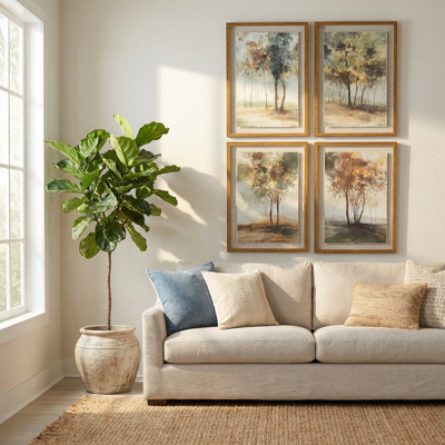 Indian Summer 4-Piece Landscape Framed Print Set