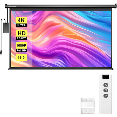 Écran de projection électrique 16: 9 84 pouces avec télécommande
