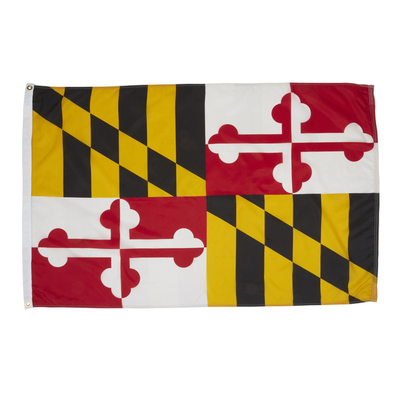 Drapeau de maison State, Nylon, 24 po x 36 po, Maryland