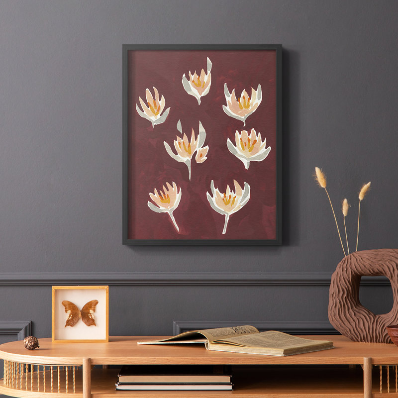 «Pink Potpourri I», reproduction encadrée - bois massif, Noir, H 28 po x l 22 po