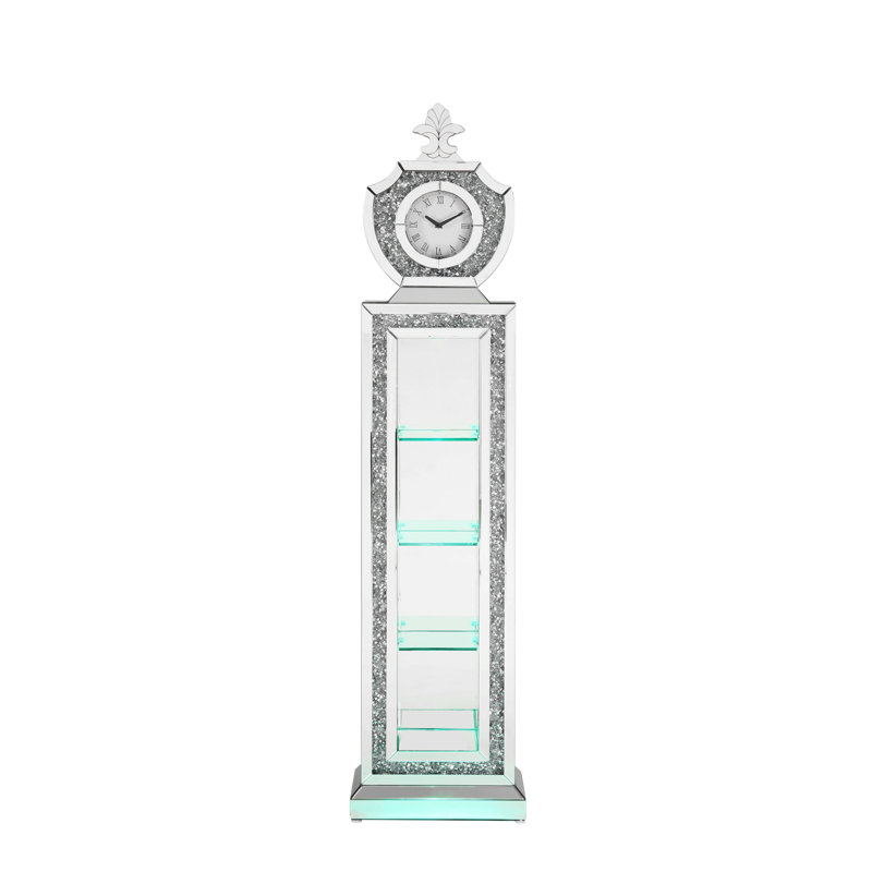 Billington Vertical Grandfather Clock with LED in Mirrored and Faux Diamonds