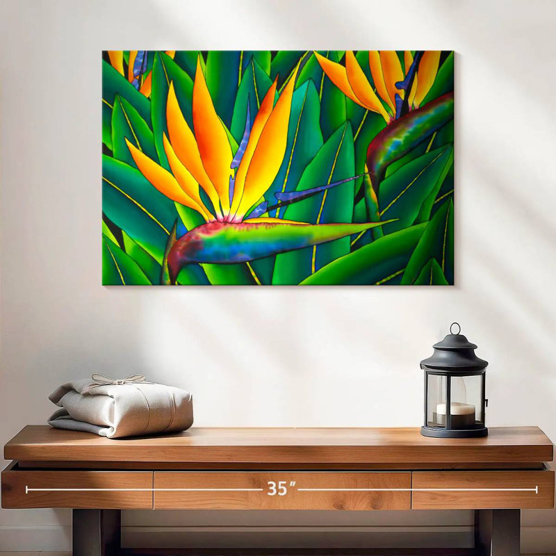 Harnek, oiseau de paradis luxuriant, H 16 po x l 24 po