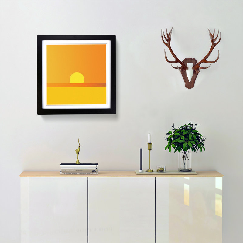 Sun Minimalism No.1 - Framed Print, Black