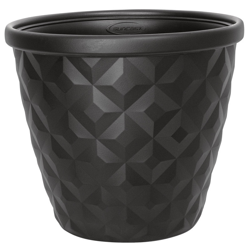 Ensemble de pots à fleurs en résine 2 pièces Pinehurst, Noir, noir, noir, noir