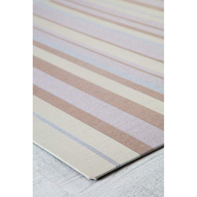 Avalon Blue and Brown Striped Office Chair Mat 36x48