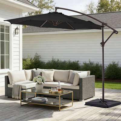 Beeram 120'' Round Cantilever Umbrella with Counterweight