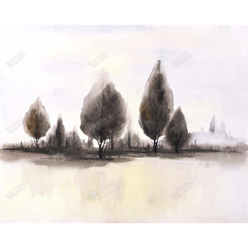 Landscape of Trees - Brown Canvas Art for Home Decor