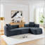 Canapé d'angle modulaire spacieux avec pouf amovible et méridienne pour un confort optimal dans votre salon, sans assemblage requis.-392413921