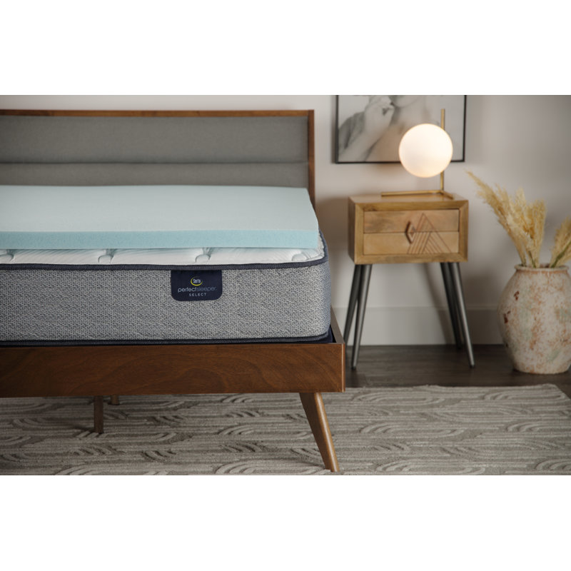 Queen Blue ThermaGel Memory Foam Mattress Topper, 2 Inch