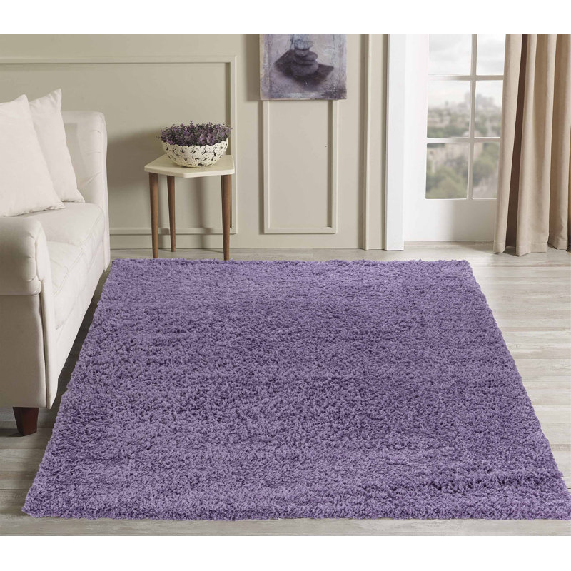 Esterly Solid Colour Shag Area Rug, Rectangle 120 x 170cm