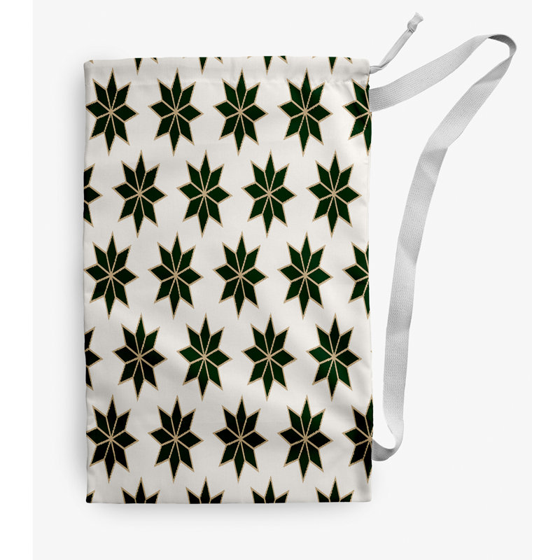 Sac à linge Christmas Stars, Vert, Petit (H 29 po x l 18 po)