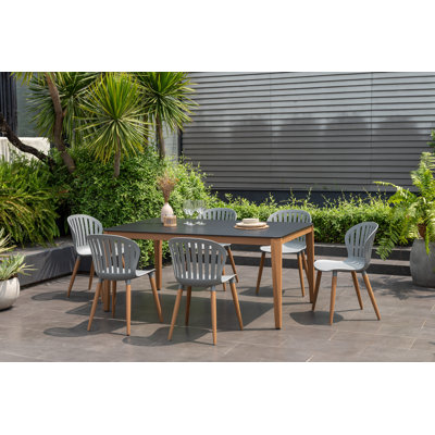 Amazonia 7pc Outdoor Patio 100% FSC Certified Wood Dining Set