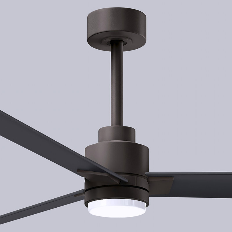 Alessandra - Three Blade Transitional Ceiling Fan -LED, Matte Black, Textured Bronze, 72"