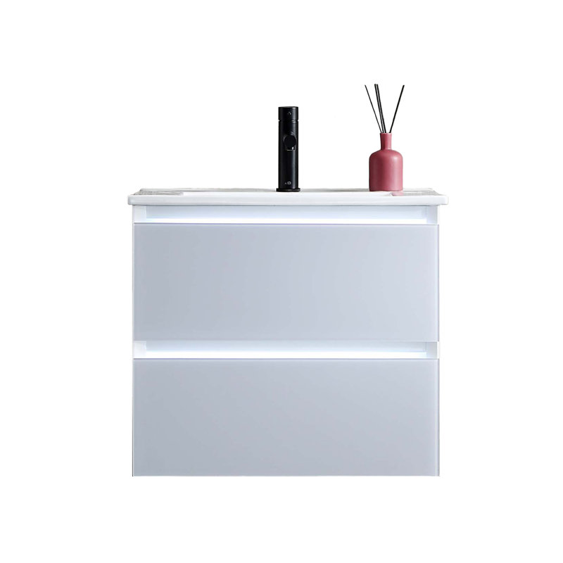 Meuble-lavabo mural simple 24 po avec lavabo, Blanc