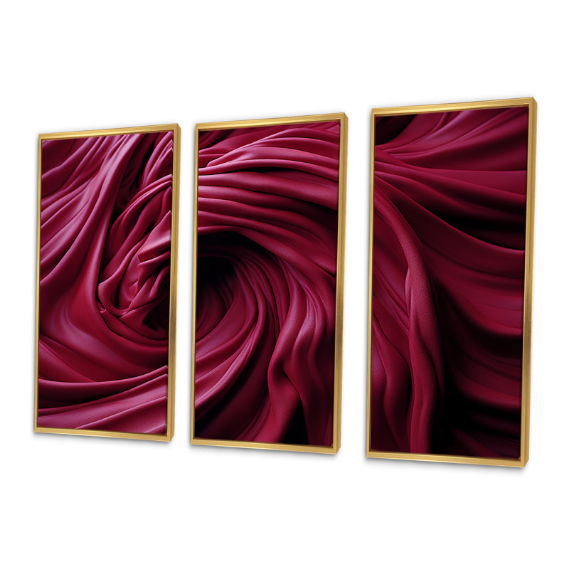 «Purple Soft Spirals Galaxy» - art mural abstrait en spirales, Cadre flottant doré, H 28 po x l 36 po x P 1 po