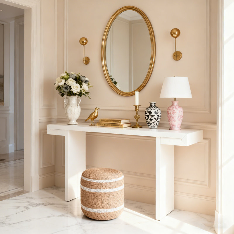 Console avec pieds réglables, Blanc