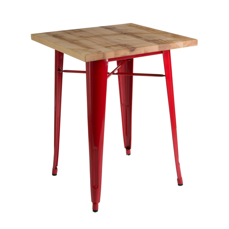 Solid Wood End Table, Brown, Red