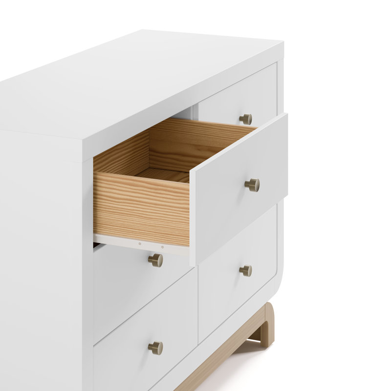 Santorini 6 Drawer Dresser, White/Driftwood
