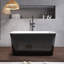 49 po Baignoire de trempage avec bonde réversible en noir brillant
