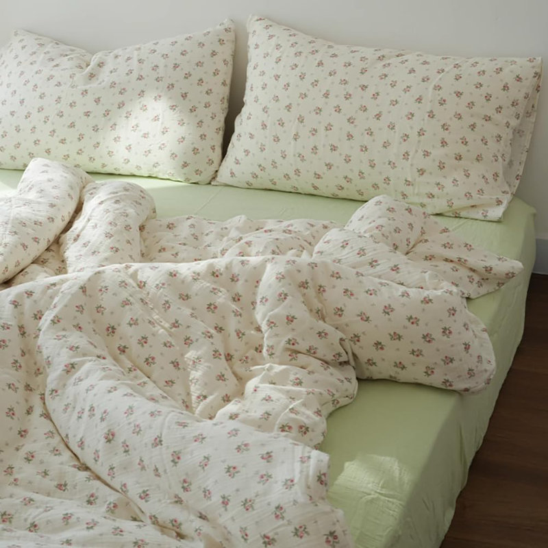 Ensemble de literie Ensemble de housse de couette en mousseline de coton, Housse de couette pour très grand lit + 2 taies d